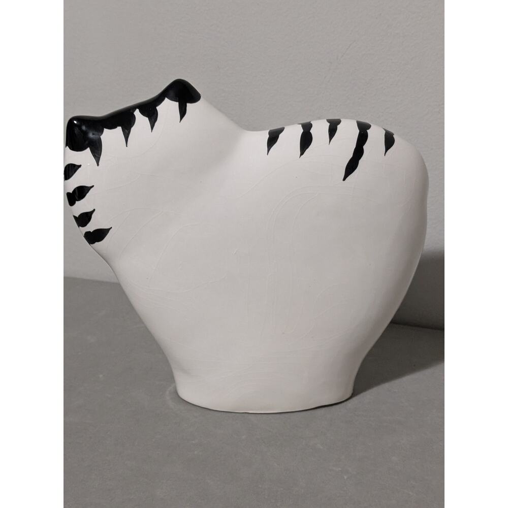 Vintage Albert E Price Ceramic Cat Statue Whimsical Flat Figurine 1980s - Picture 4 of 13